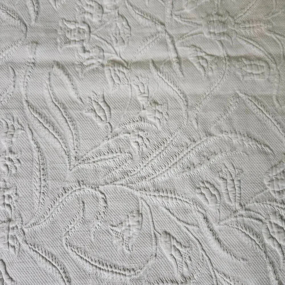 Antique white quilted coverlet. 80X78. Cottagecore, grannycore.